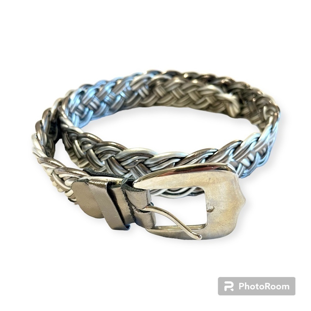 Retro silver braided belt size medium